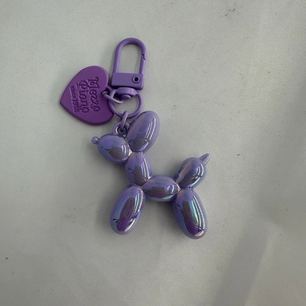 Balloon Dog Keychain Punk for Women Bag Pendant Jewelry Light Purple New